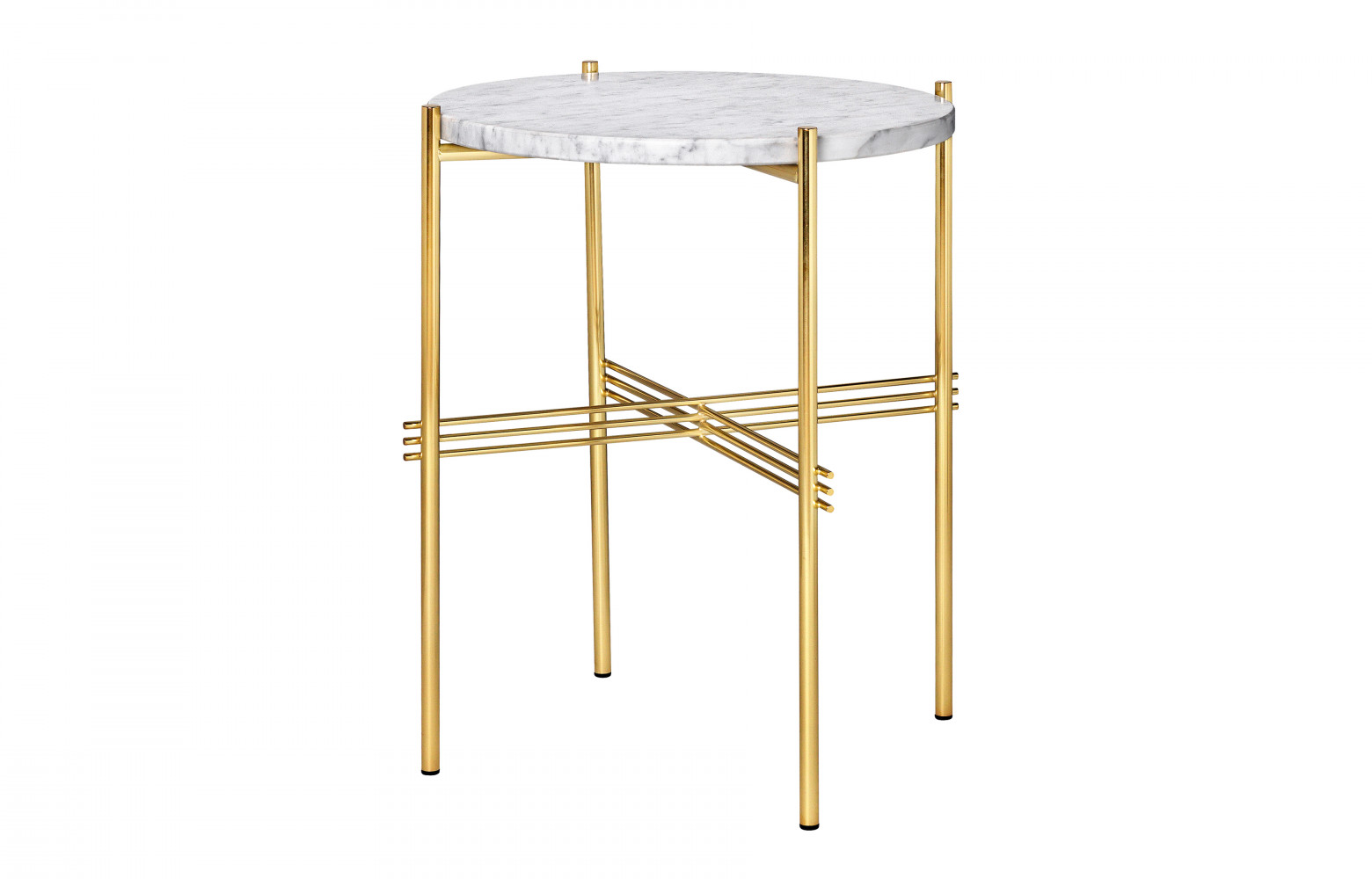 Console TS en marbre et en laiton, design GamFratesi, 689 €. Gubi chez Fleux.