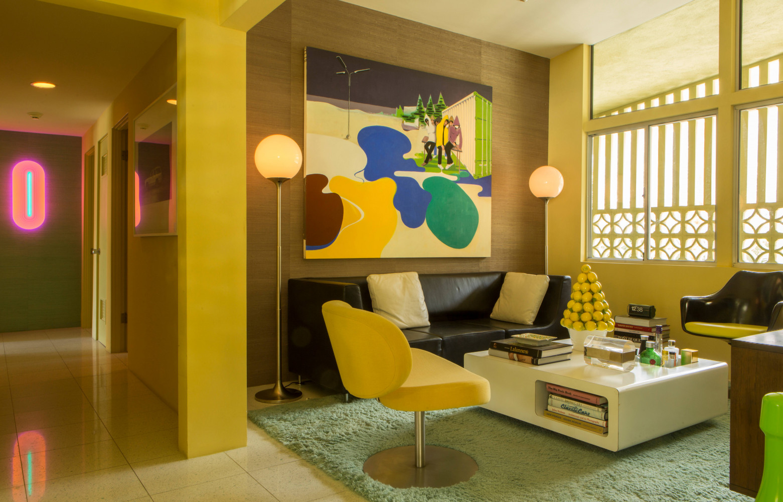 Un des salons d'une maison de l'architecte Charles Dubois (1962).