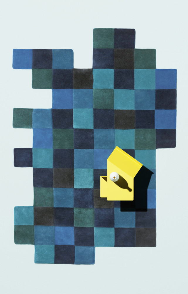 Tapis tufté main Do-Lo-Rez 1 Blue de Ron Arad, en laine de Nouvelle-Zélande (184 x 276 cm),...