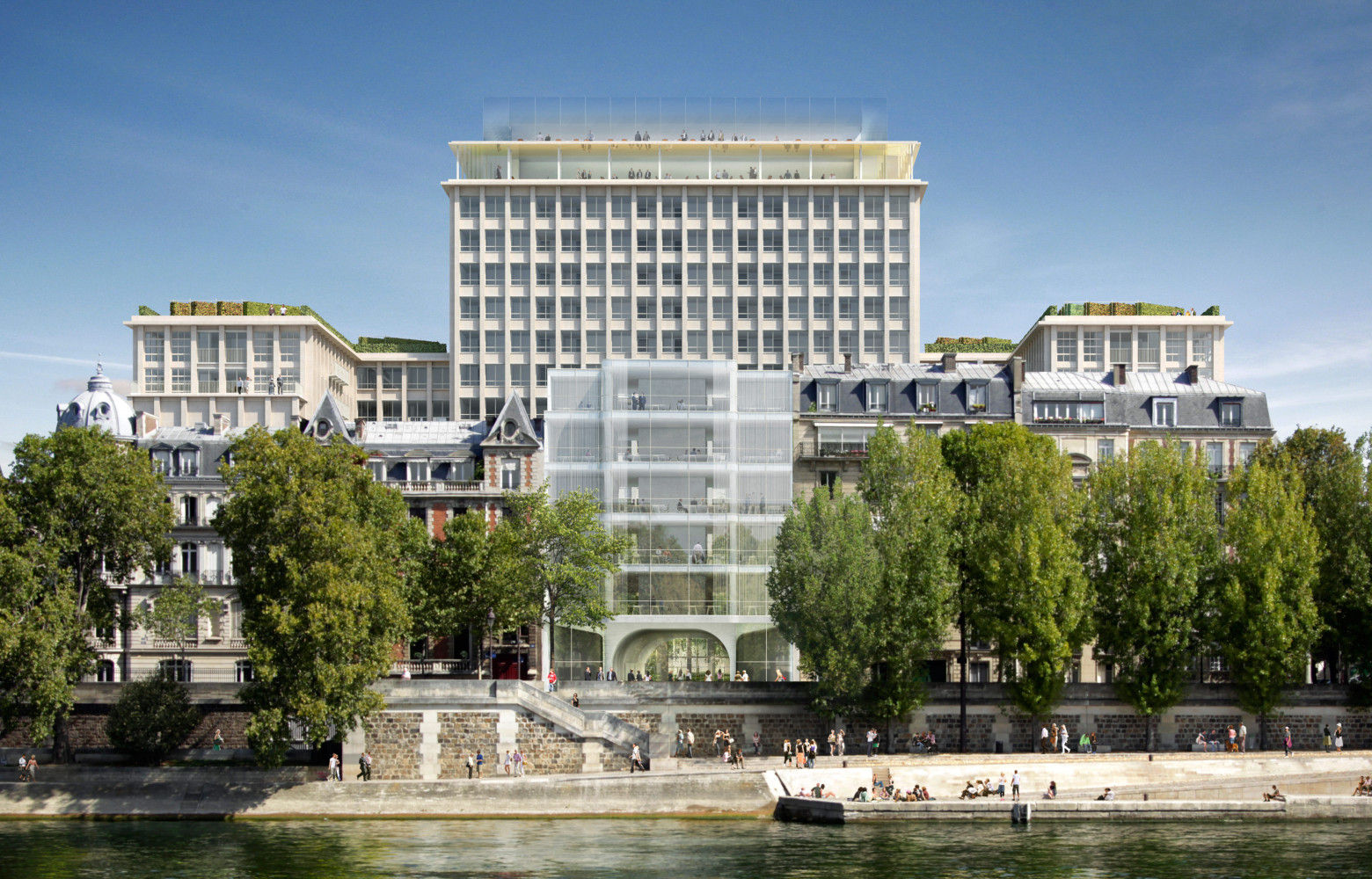 Casting de stars pour le 17, boulevard Morland (IVe arrondissement), avec une équipe composée de David Chipperfield,...