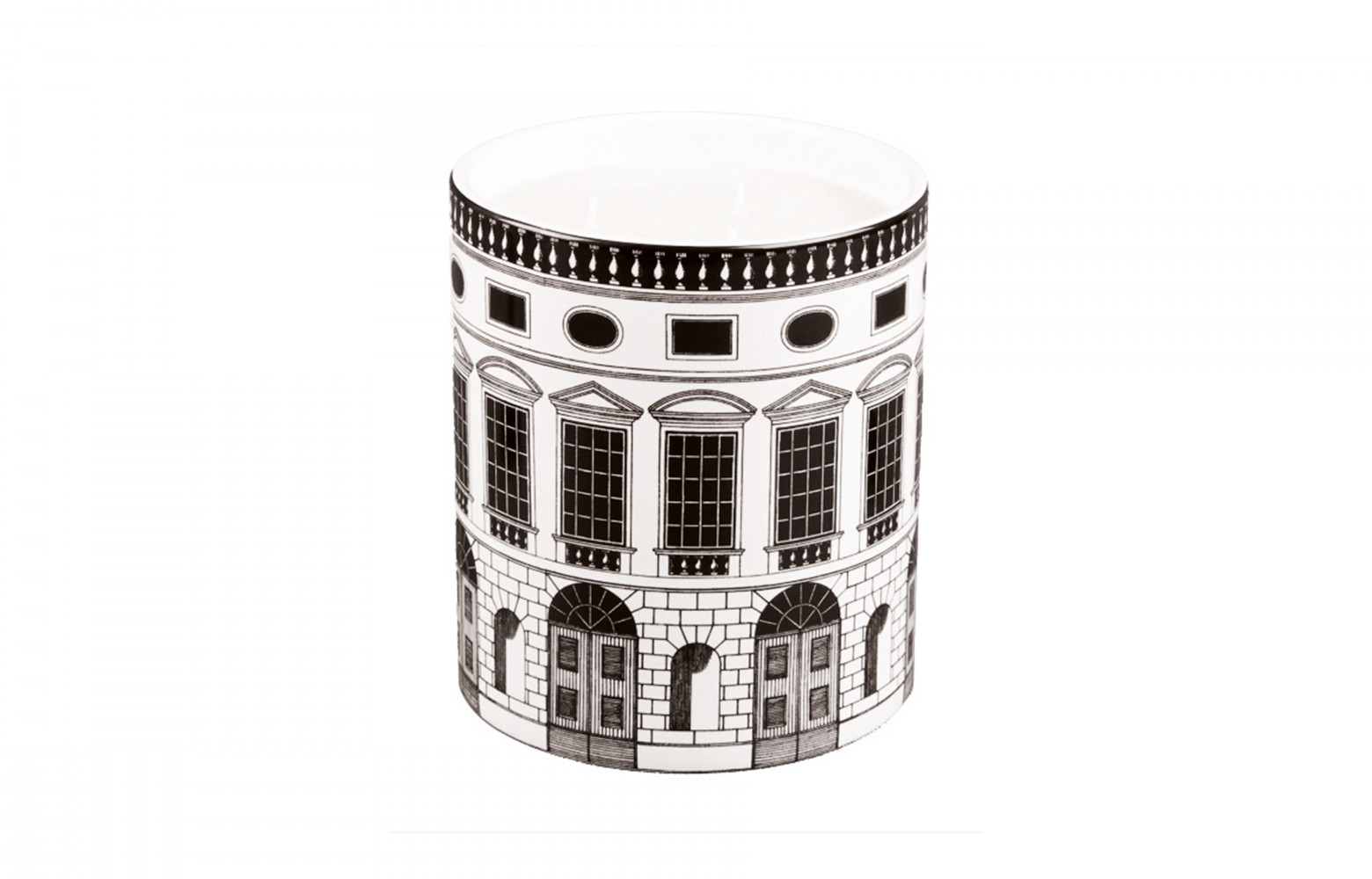 Bougie parfumée « Architettura » en céramique, Fornasetti chez Leclaireur.