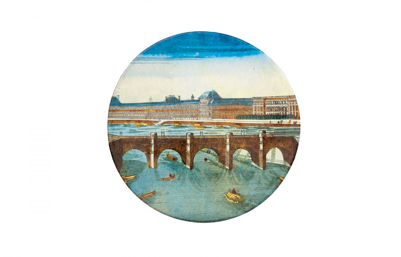 Plat « Pont Saint-Michel » en céramique, collection « John Derian », Astier de Villatte.