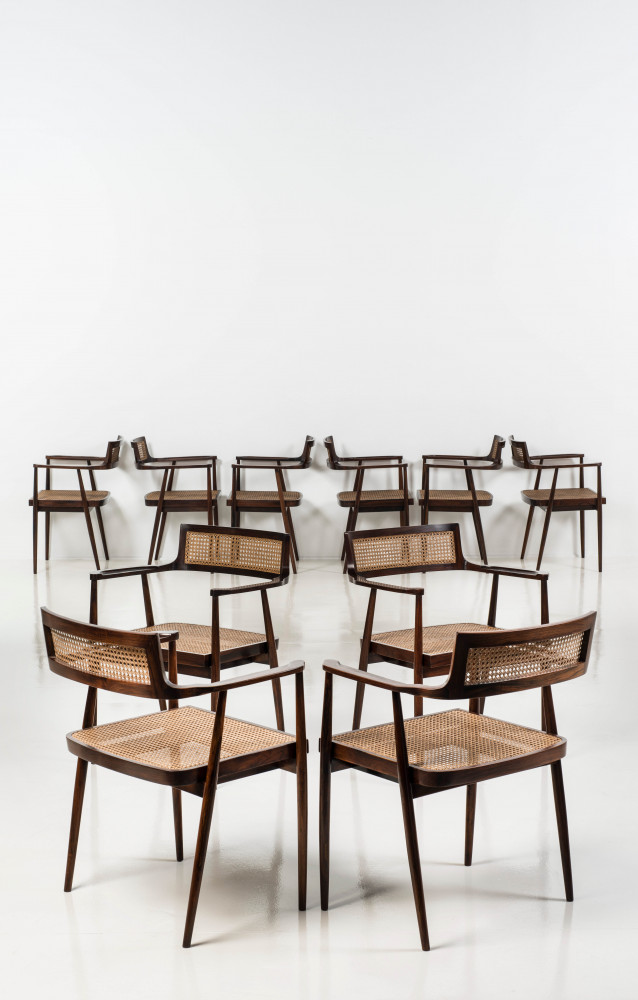 Ensemble de dix chaises Cadeira de Joaquim Tenreiro des années 1960.