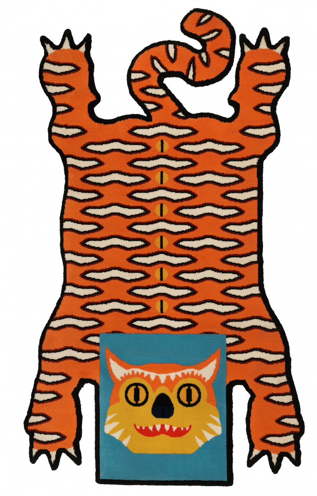 Tapis inspiré de Kwade, l'homme-tigre des Wondermooi.