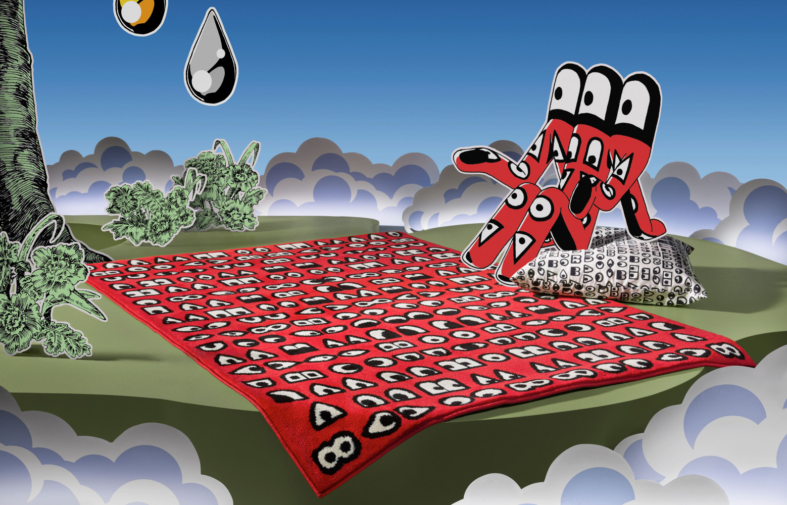 Le tapis à poil ras inspiré par le personnage 100g.