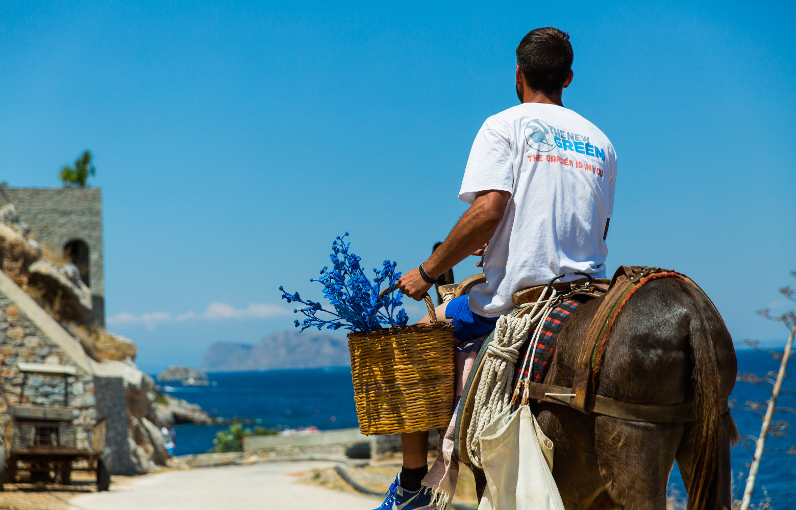 Installation sur l’île d’Hydra de l’œuvre de Maria Tsagkari, The Blue as the New Green