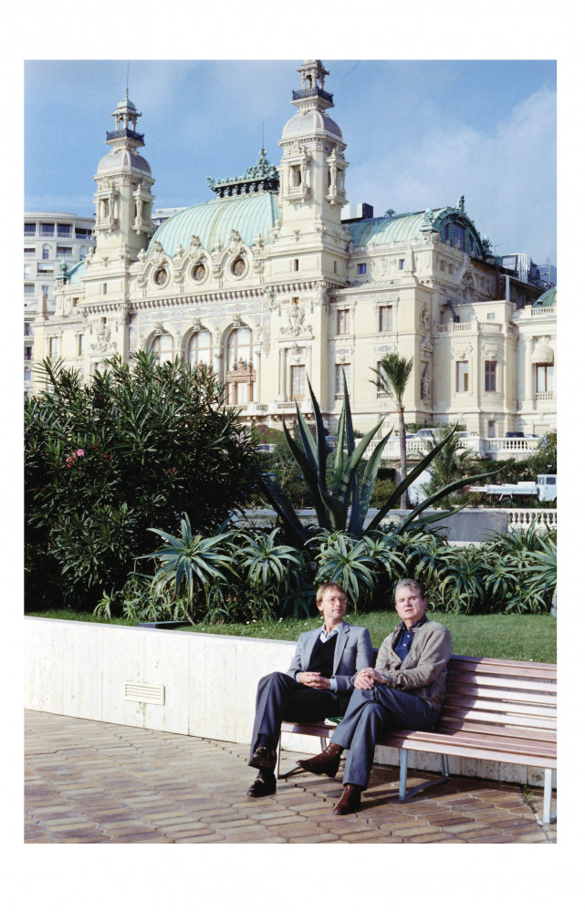Reinhard Hassert et Francis Bacon dans les Jardins du Casino de Monte-Carlo, en novembre 1981.