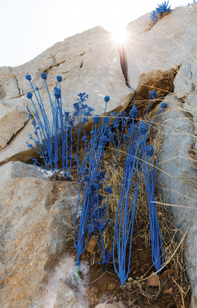 Détail de l’œuvre de Maria Tsagkari, The Blue as the New Green