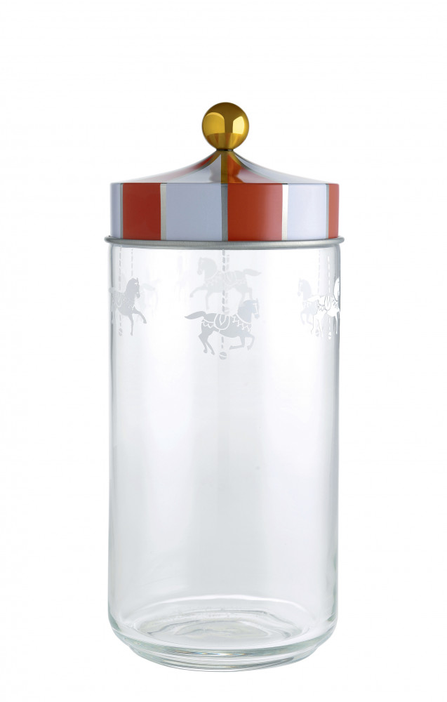 Pot hermétique 150 cl Circus de Marcel Wanders (Alessi). Existe aussi en versions 75 cl et 100...