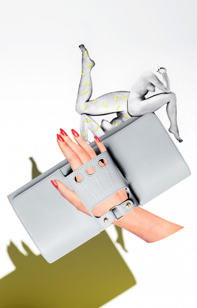 Pochette-gant « Cabriolet » en veau. Perrin.