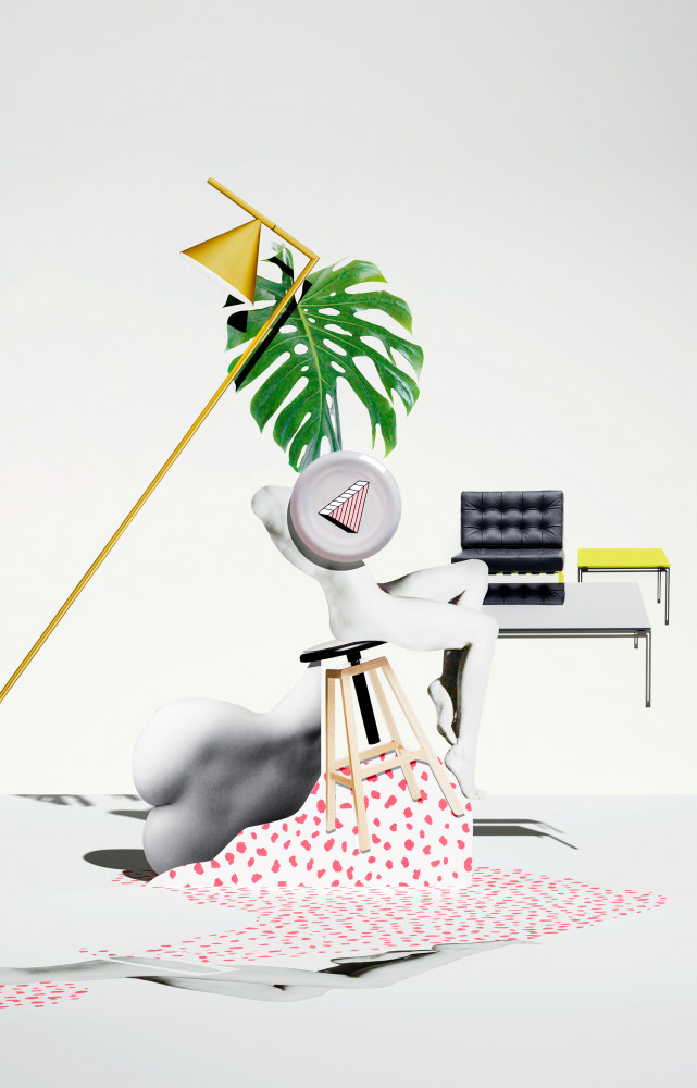 Lampadaire en métal doré « Captain Flint » de Michael Anastassiades. Flos. Assiette à dessert « Rio...