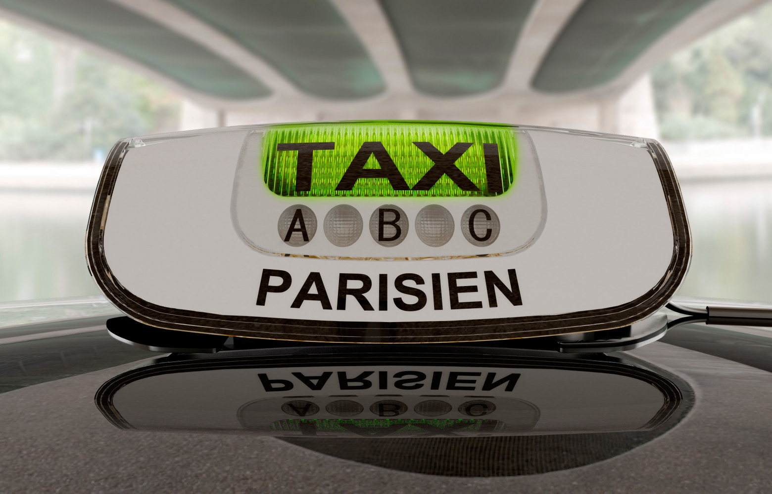 Le lumineux du taxi parisien, imaginé par Patrick Jouin.