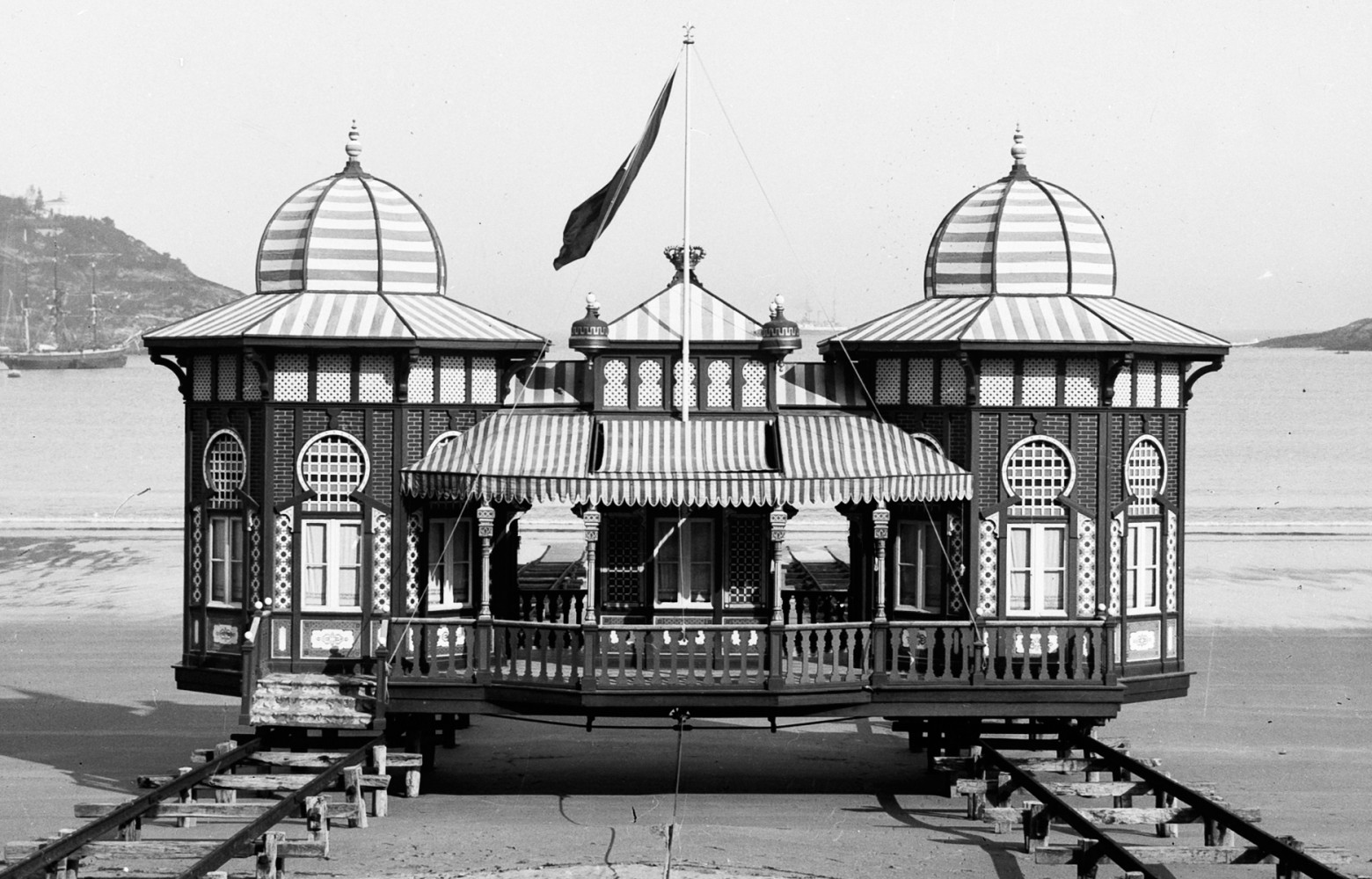 Cabine royale, Saint-Sébastien. A San Sebastian, lieu de villégiature de la famille royale d’Espagne depuis le milieu...