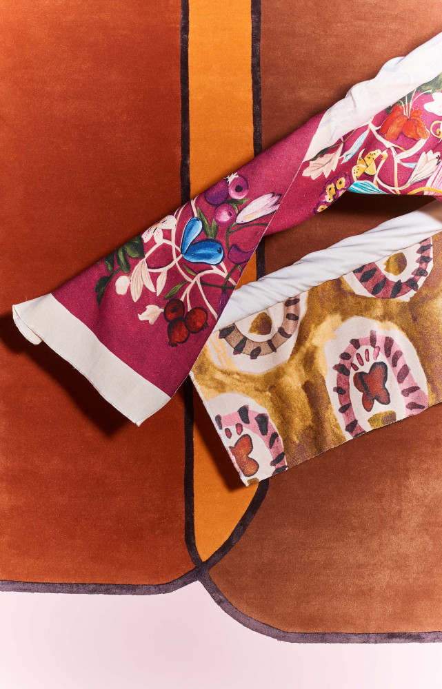 Tapis Duo, tufté main en laine et viscose (170 x 240 cm), Serge Lesage. Tissu « About...