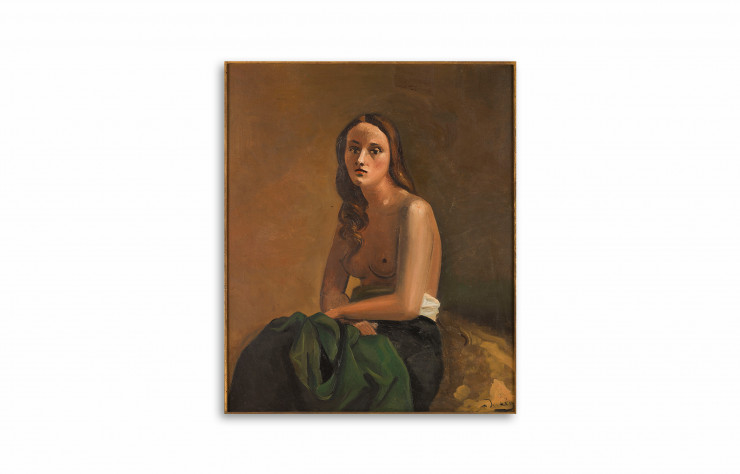 Nu assis à la draperie verte », de André Derain. Huile sur toile, 65,09 x 54,5 cm. Paris, Musée d’Art moderne.