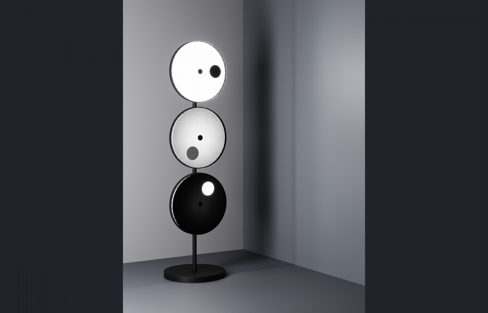 Le lampadaire Heliacal puise son inspiration dans les phénomènes astronomiques. Ses disques en verre permettent de changer...