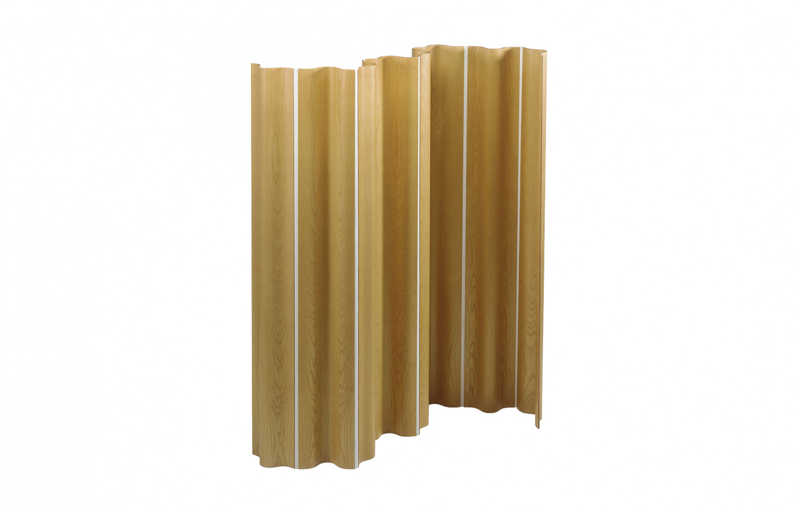 Paravent « Folding Screen », éléments en bois stratifié et moulé, reliés entre eux par des bandes...