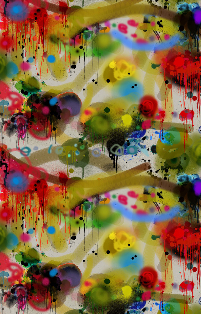 Papier peint Graffiti All Over Velvet Fabric (Timorous Beasties).