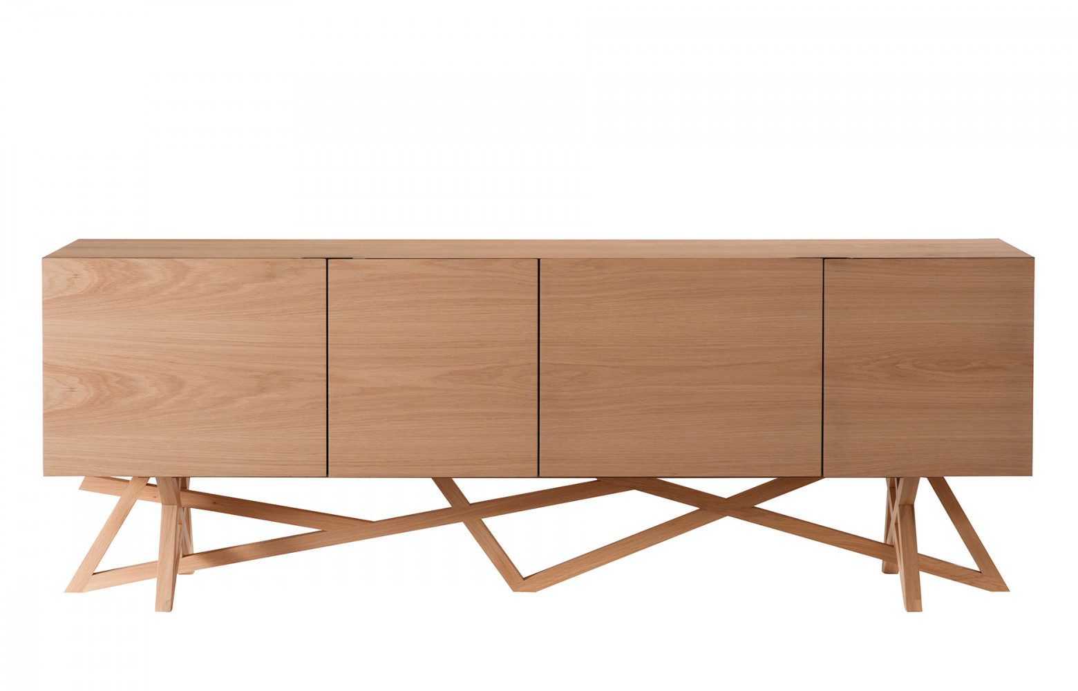 Buffet Saga 2, caisson en médium plaqué de chêne (de chaque côté, la pièce de bois utilisée...