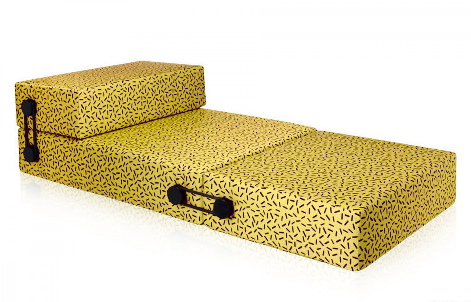 Fauteuil, chaise longue ou lit d'appoint« Trix ». Tissu Nathalie Du Pasquier. Design Piero Lissoni (2016). Kartell.