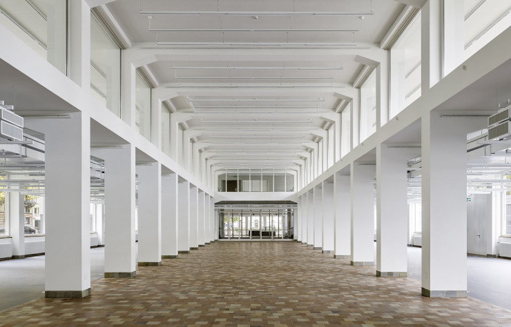 L’espace magistral du rez-de-chaussée, dédié aux expositions temporaires.