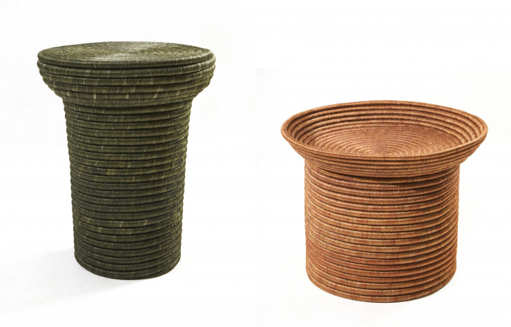 Tables « La Che », confectionnées à partir de fibres de fique, une plante traditionnellement utilisée pour fabriquer des hamacs, sacs et vêtements.