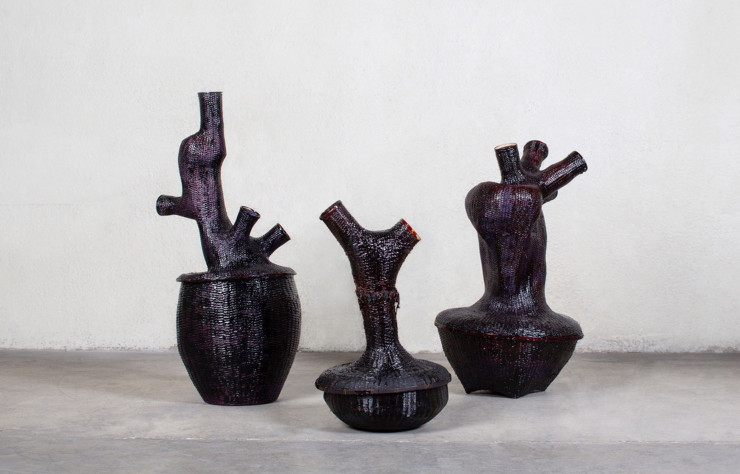 Paniers Wasted développés pour l’exposition « Conscience », actuellement à la galerie Friedman Benda de New York.