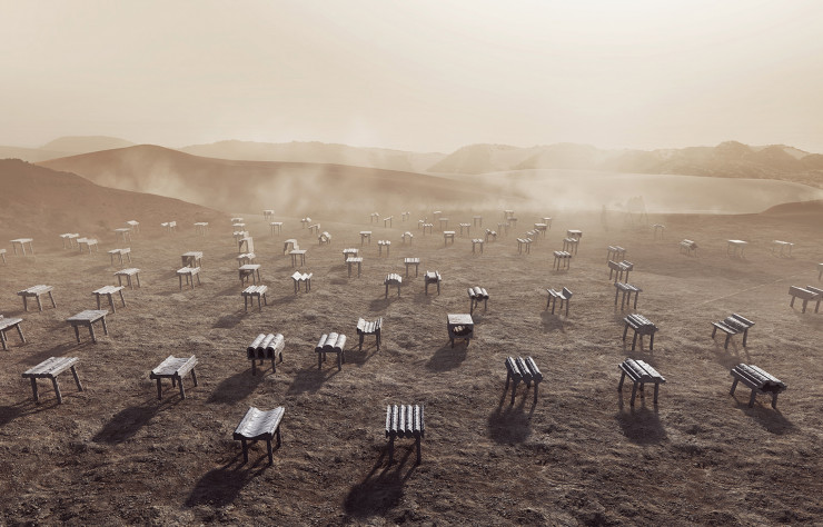 « Desert Cast », une collection de meubles en métal présentée par une équipe de designers originaires du Koweit.