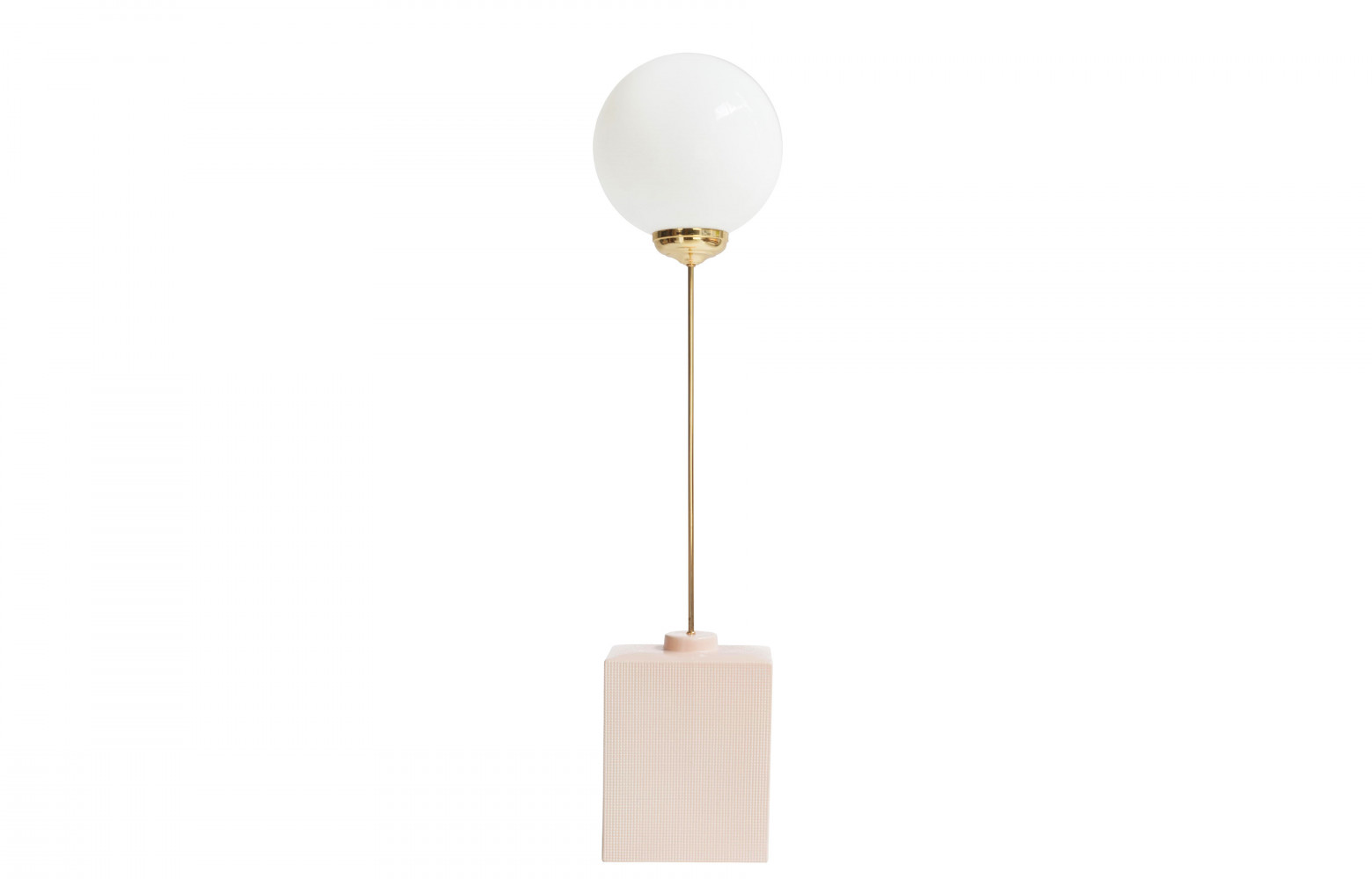 7/ Lampe à poser « Squared Avalon » en céramique rose et globe en verre, design Carolina Micó Navarro,...