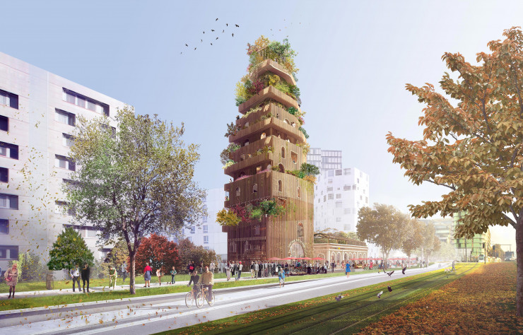Ré-alimenter Masséna, dans le cadre de « Réiventer Paris », projet en cours d’une tour entièrement en bois.
