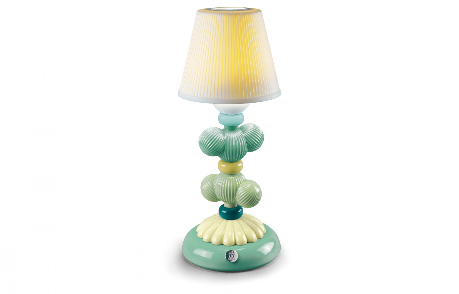 13/ Lampe de table « Cactus Firefly » sans fil en céramique coloris vert et jaune, 275 €....
