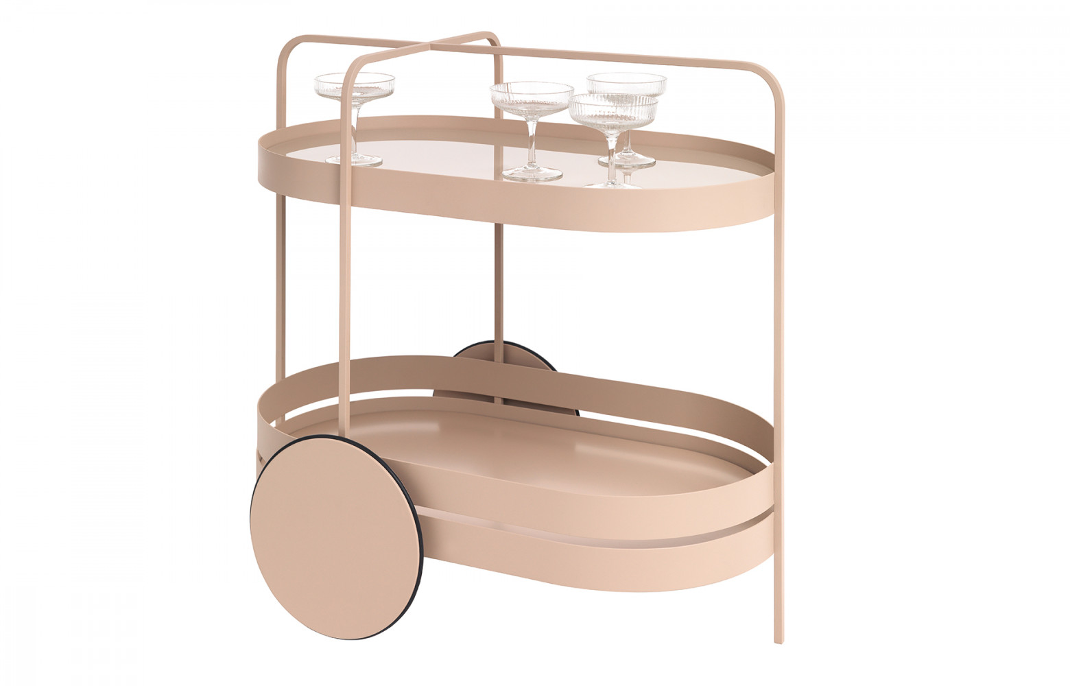 Desserte « Grace », en acier et verre, design Sebastian Herkner, 1 404 €. Schönbuch.