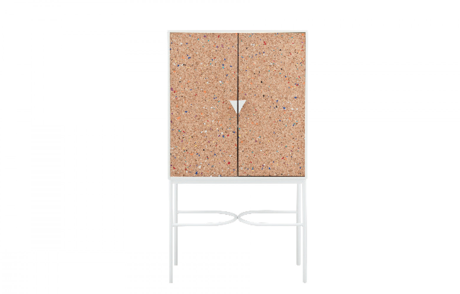 Notebook Cabinet, en métal, liège incrusté de confettis et MDF, design Maria Gustavsson/Swedish Ninja, 1 810 €. Swedish Ninja.