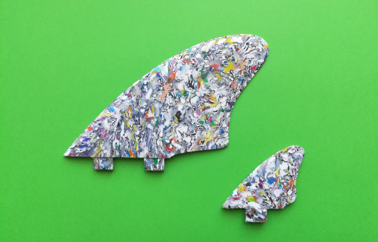 Ailerons de surf en plastique recyclé de Sarah Laubie.