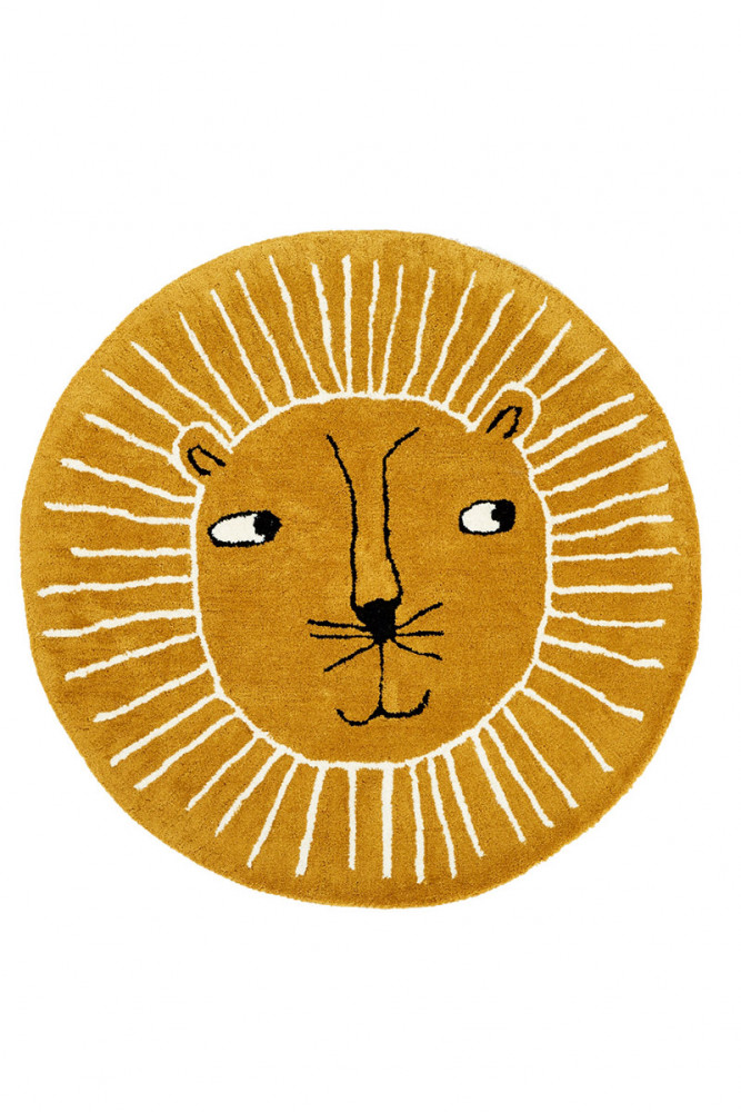 Tapis Lion en coton et laine caramel, Ø 95 cm, 99 €. Oyoy chez The Conran Shop.