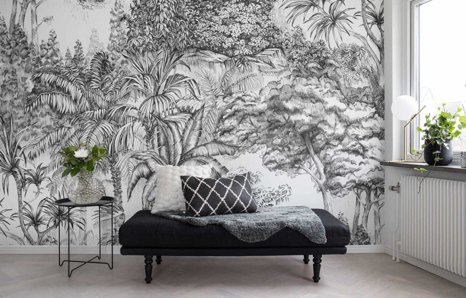 Secret Garden (Rebel Walls), un décor idéal pour habiller le fond du salon.