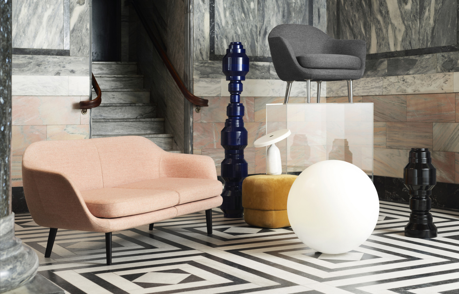 Canapé droit à deux modules « Sum Modular », design Simon Legald, 2 680 €. Normann Copenhagen sur Madeindesign.com