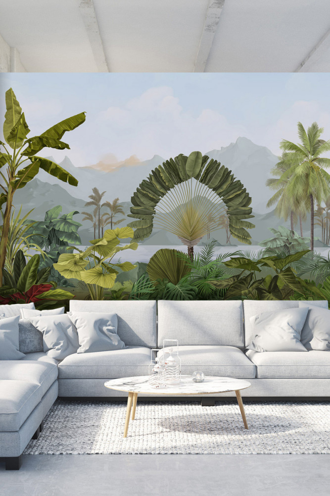 Une fresque amazonienne pour s’extraire du béton de la ville… Amazonia (PaperMint) est un véritable trompe-l’œil naturaliste.