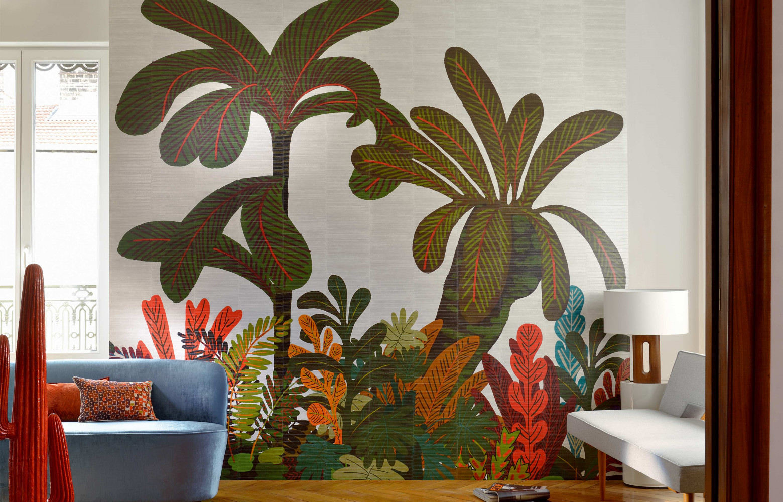 Le motif Waiting for Eve (Elitis) s’inspire, lui, des œuvres du Douanier Rousseau en proposant cette stimulante...