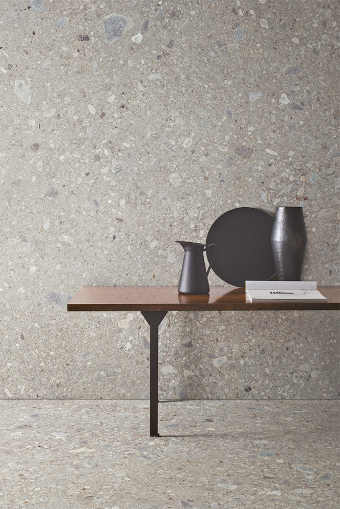 Dalles en grès cérame, collection « Grande Stone Look », 3 effets de pierre (ici Ceppo di Gré), 4...