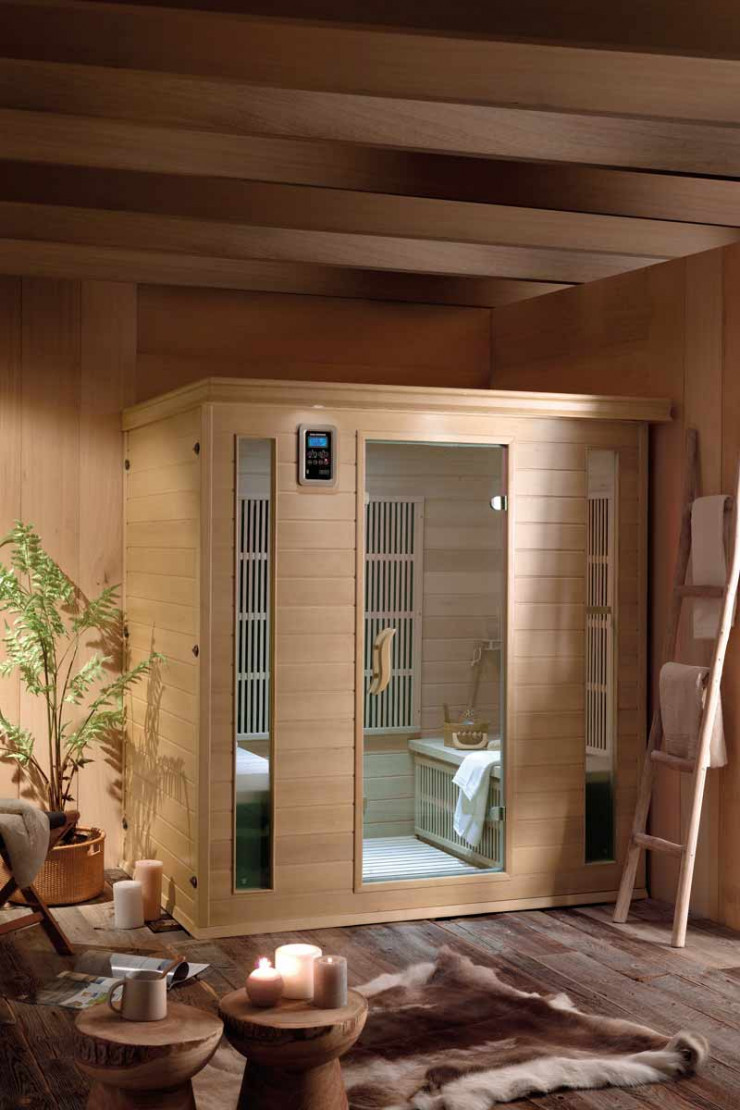 La marque d’équipements Scandilodge présente un sauna baptisé Kataia, qui peut accueillir jusqu’à quatre personnes.
