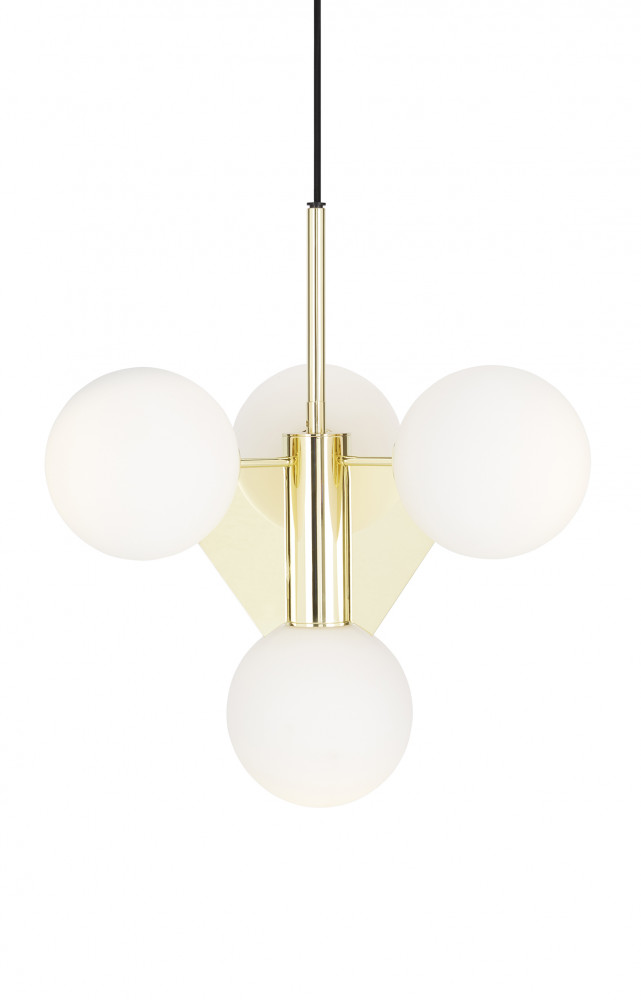 Chandelier « Plane Short » en verre et en laiton, 1 320 €. Tom Dixon chez Thecoolrepublic.com