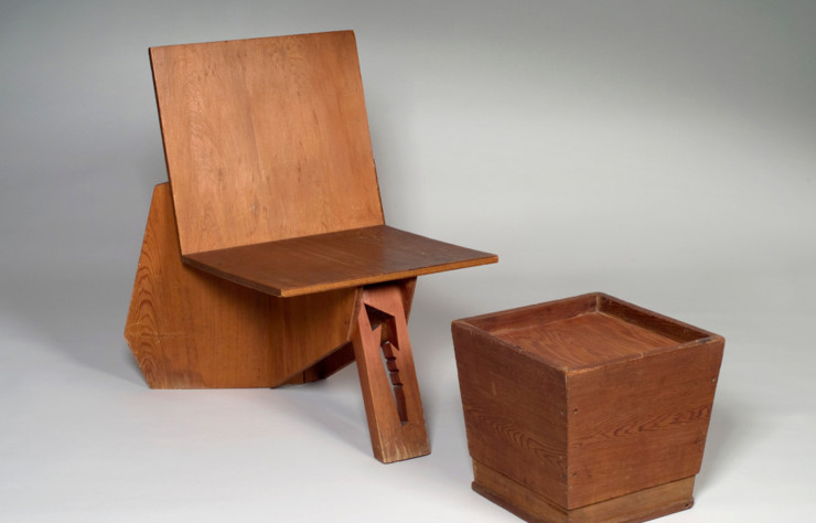 Plywood chair de Frank Lloyd Wright réalisé pour une maison usonienne.
