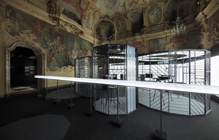 Durant la foire de Milan, en 2017, l’installation Slice of the Time pour l’horloger italien Panerai.