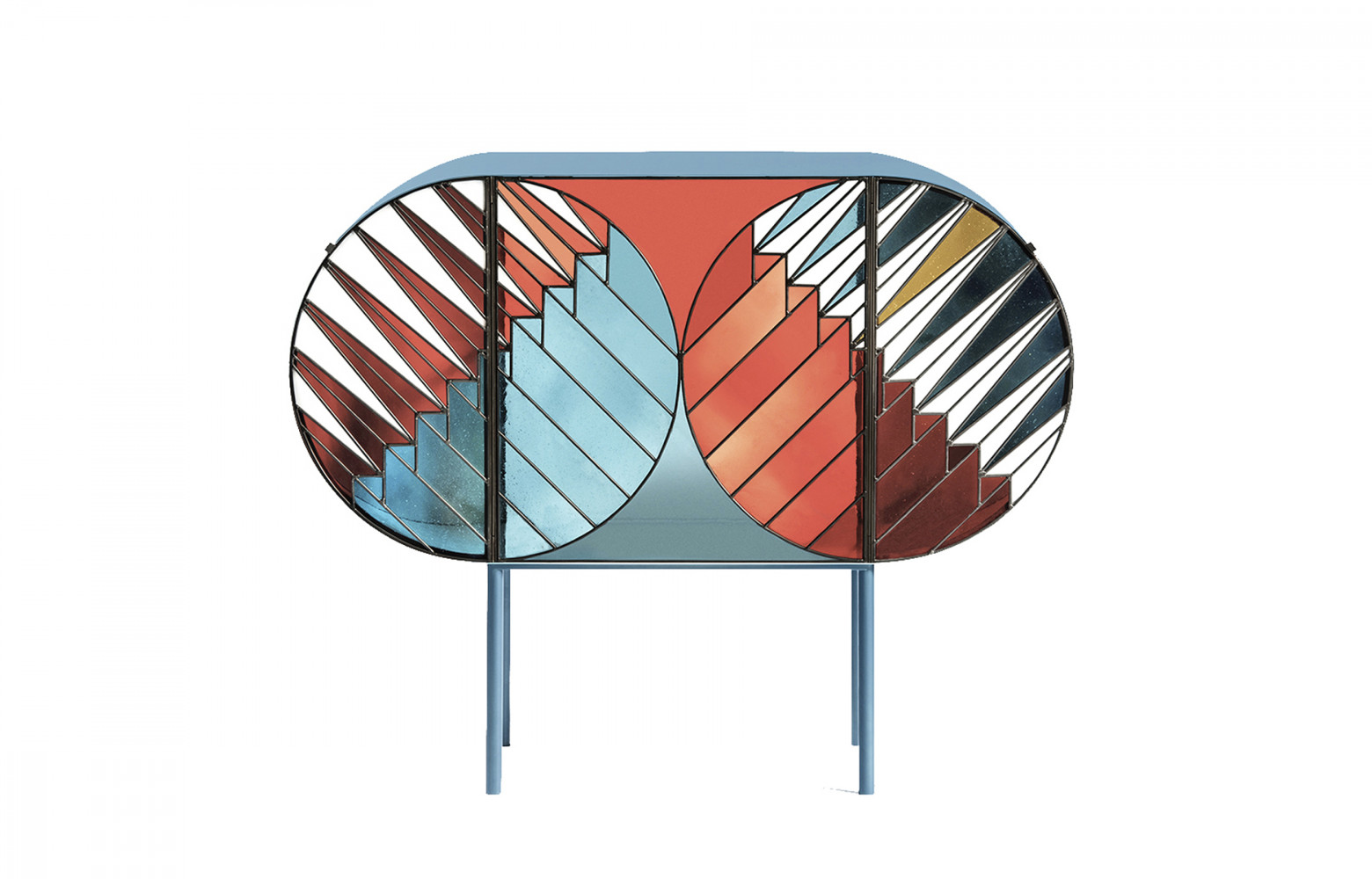 Buffet Credenza en métal et verre, design Patricia Urquiola et Federico Pepe, 23 060 €. Editions Milano.