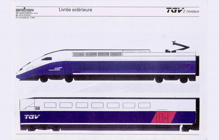 Croquis préparatoire du TGV Duplex (1994).