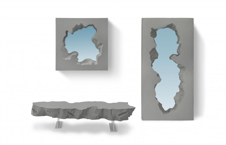 Les trois éléments de la collection « Broken Series », pensée par les New-Yorkais de Snarkitecture pour Gufram.