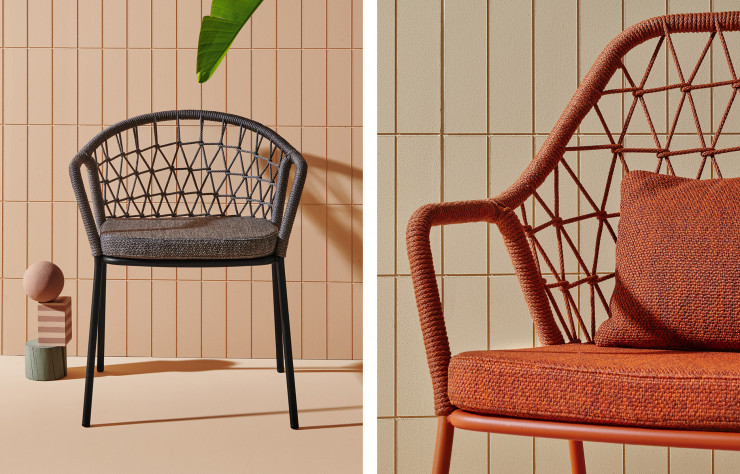 Chaise et fauteuil Panarea, design CMP Design (Pedrali).