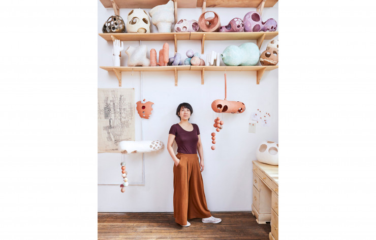 Yuko Nishikawa dans son studio à Brooklyn.