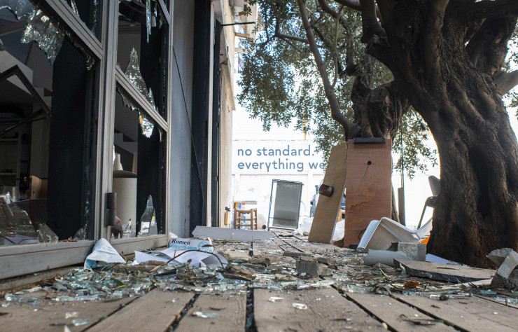 Le campus de PSLab après l’explosion qui a ravagé Beyrouth.